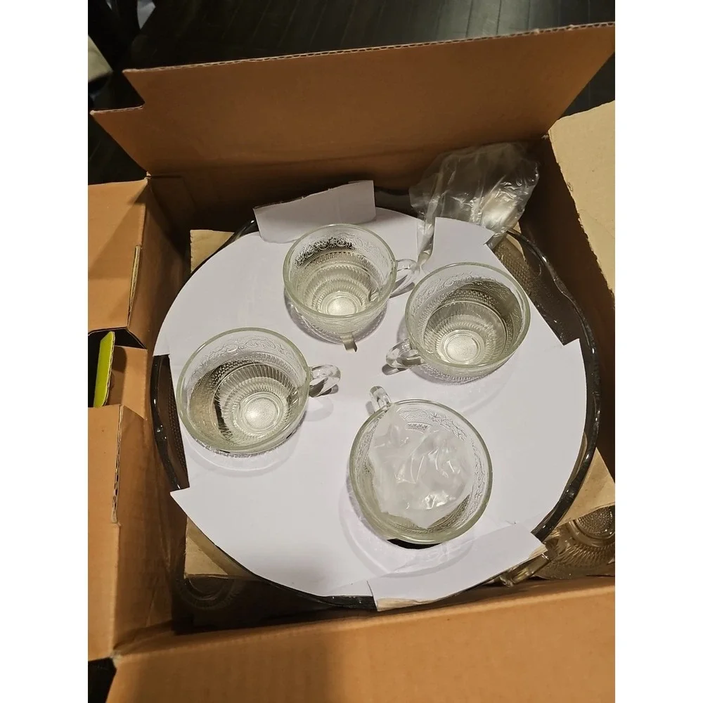 Glass Punch Bowl‎ & Salad Bowl 27-Piece Set Original Packaging Brand New